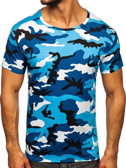 Men's Camo T-shirt Sky Blue Bolf S807