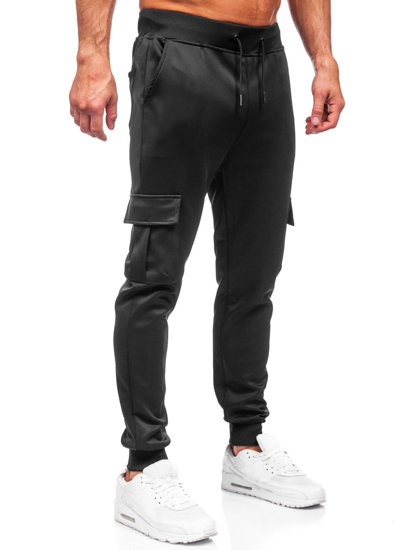 Men's Cargo Jogger Sweatpants Black Bolf 8K1130