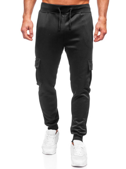 Men's Cargo Jogger Sweatpants Black Bolf 8K1130