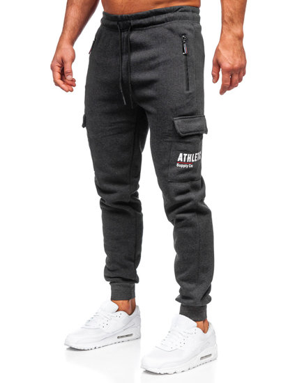 Men's Cargo Jogger Sweatpants Graphite Bolf JX6028