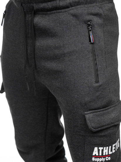 Men's Cargo Jogger Sweatpants Graphite Bolf JX6028