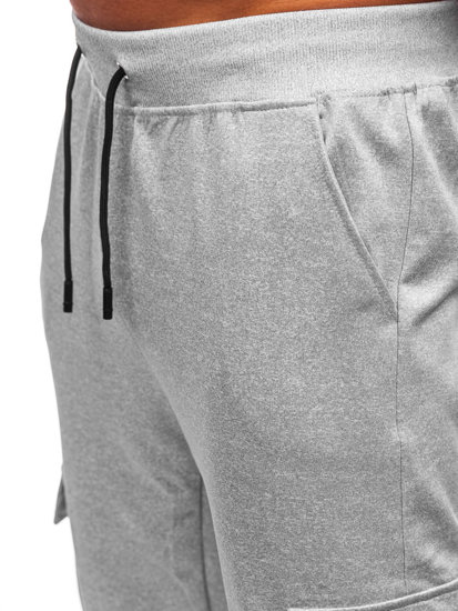 Men's Cargo Jogger Sweatpants Grey Bolf 8K1130