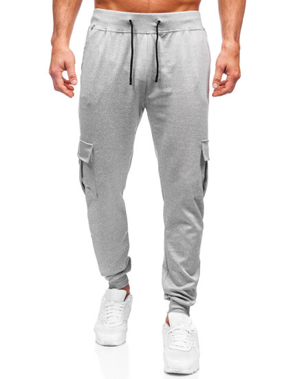 Men's Cargo Jogger Sweatpants Grey Bolf 8K1130