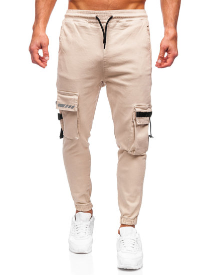 Men's Cargo Joggers Beige Bolf 6685