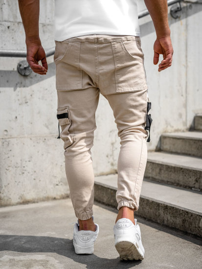 Men's Cargo Joggers Beige Bolf 6685