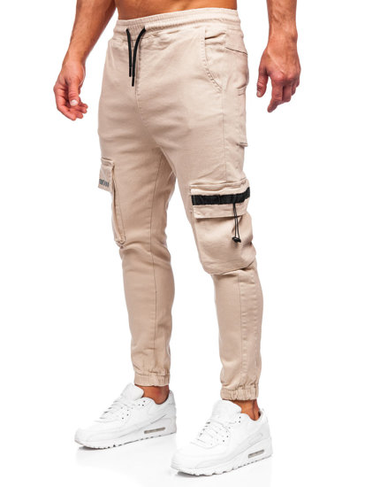 Men's Cargo Joggers Beige Bolf 6685