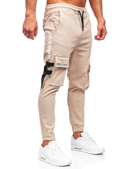 Men's Cargo Joggers Beige Bolf 6685