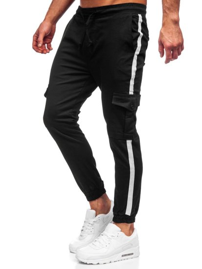 Men's Cargo Joggers Black Bolf 0012