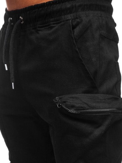 Men's Cargo Joggers Black Bolf 0475