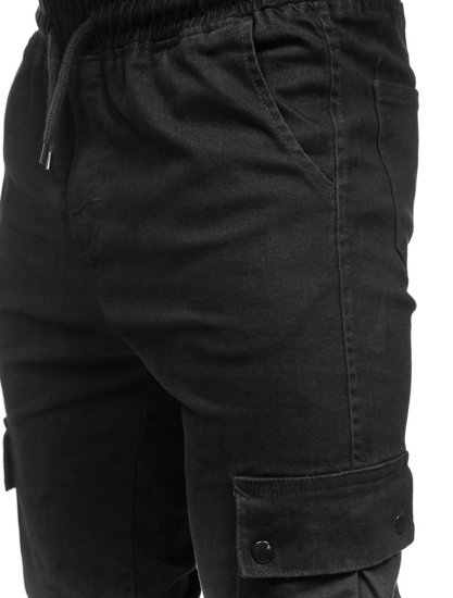 Men's Cargo Joggers Black Bolf 0858