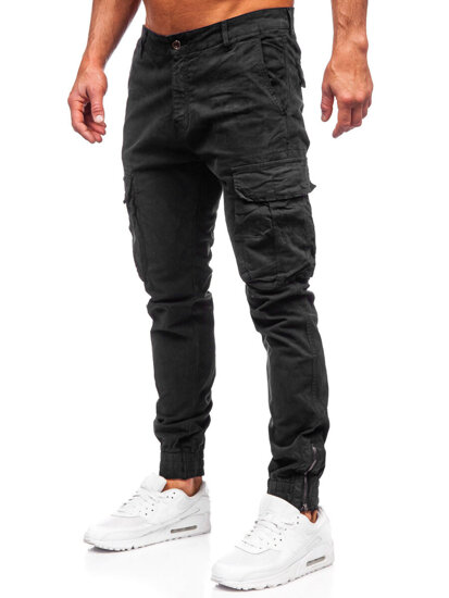 Men's Cargo Joggers Black Bolf 2233