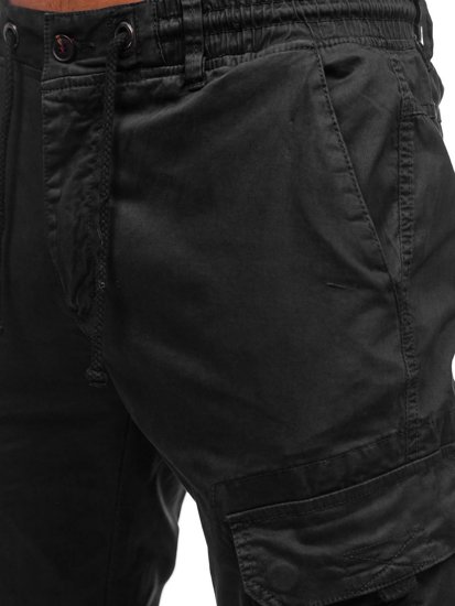 Men's Cargo Joggers Black Bolf 8956