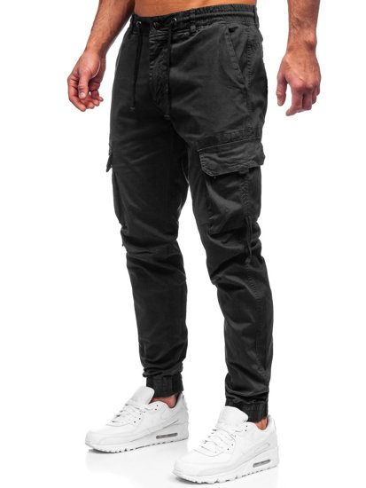 Men's Cargo Joggers Black Bolf 8956