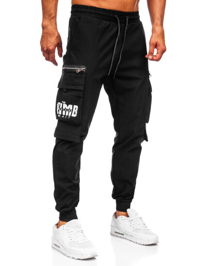 Men’s Cargo Joggers Black Bolf K12