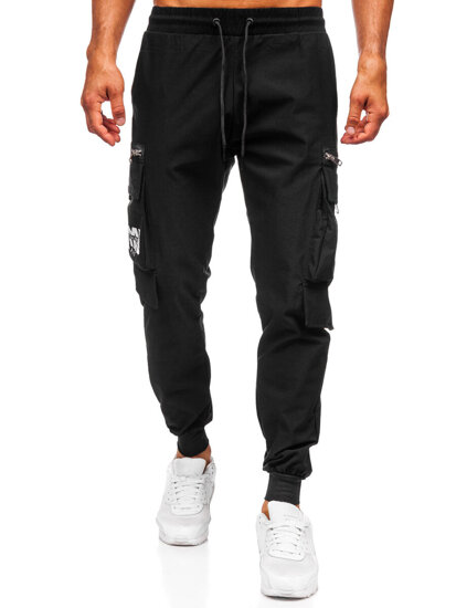 Men’s Cargo Joggers Black Bolf K12