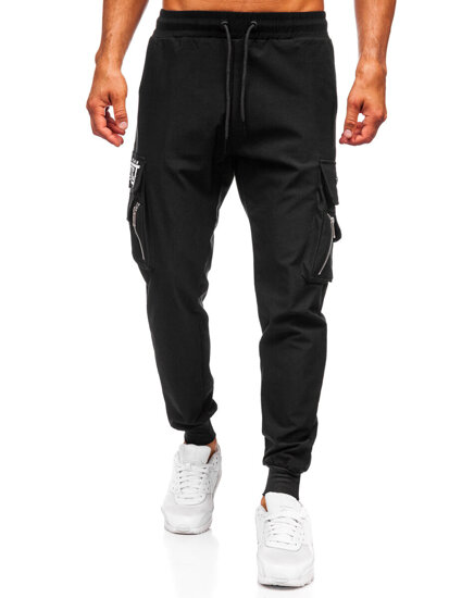 Men’s Cargo Joggers Black Bolf K16