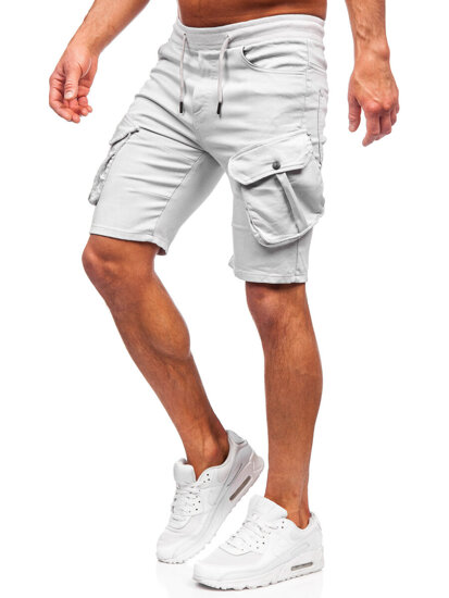 Men's Cargo Shorts Light Grey Bolf 384K