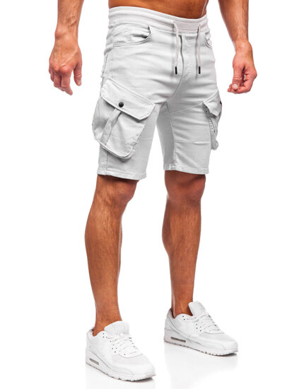 Men's Cargo Shorts Light Grey Bolf 384K