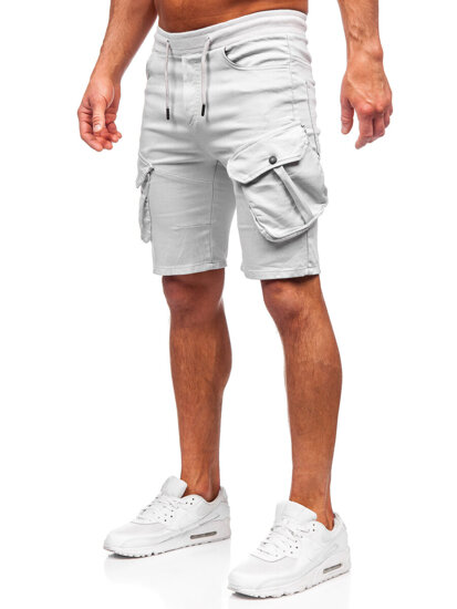 Men's Cargo Shorts Light Grey Bolf 384K