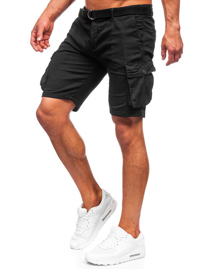 Men's Cargo Shorts with Belt Black Bolf 010