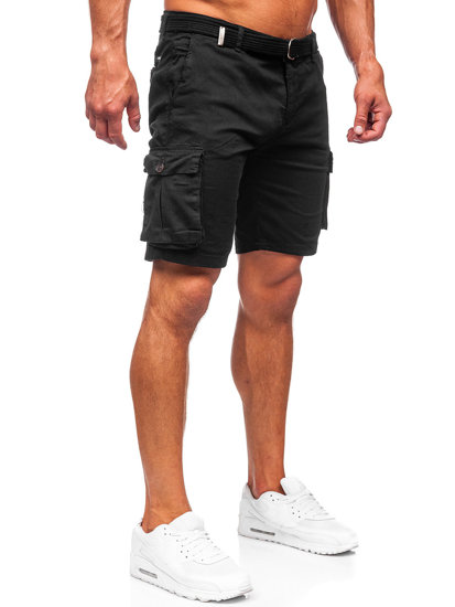 Men's Cargo Shorts with Belt Black Bolf 010