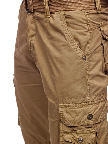 Men's Cargo Shorts with Belt Camel Bolf 77885