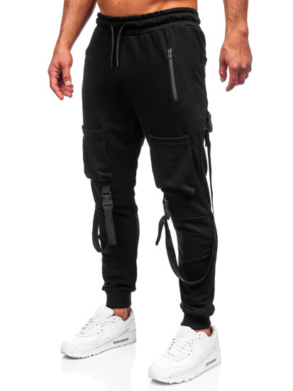 Men's Cargo Sweatpants Black Bolf 6581