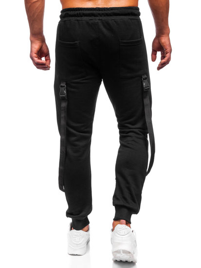 Men's Cargo Sweatpants Black Bolf 6581