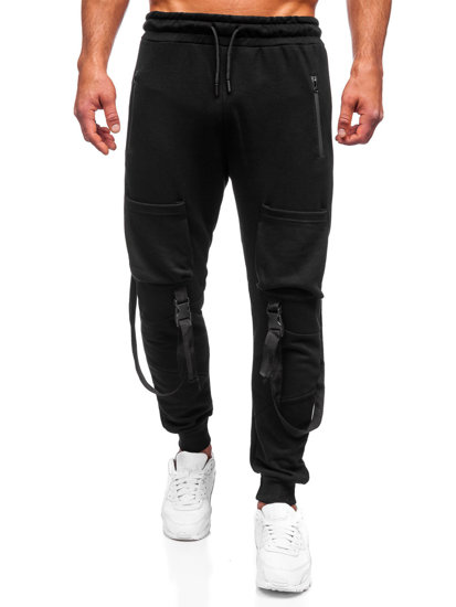 Men's Cargo Sweatpants Black Bolf 6581