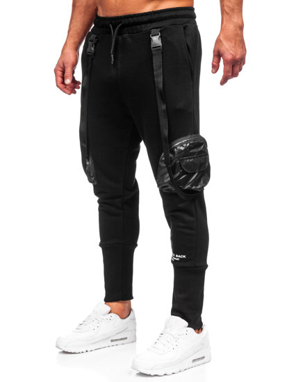 Men's Cargo Sweatpants Black Bolf 6583