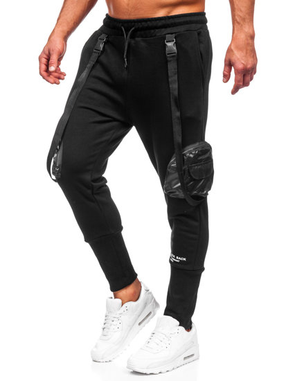 Men's Cargo Sweatpants Black Bolf 6583