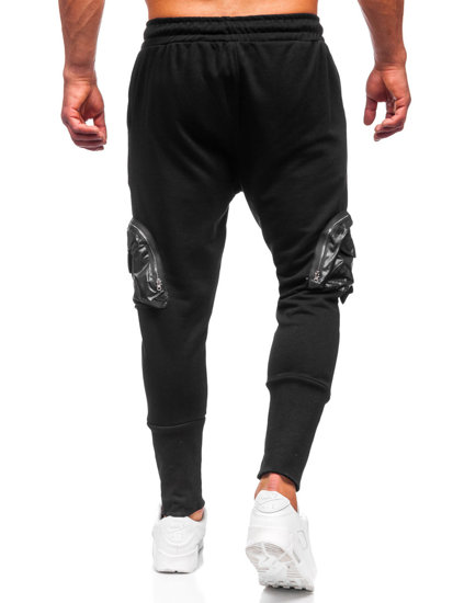 Men's Cargo Sweatpants Black Bolf 6583