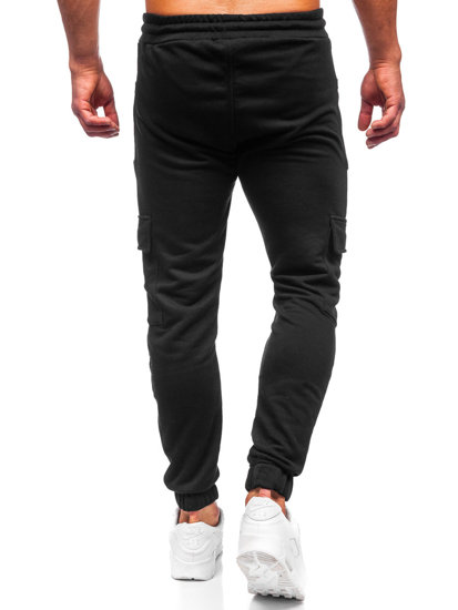 Men's Cargo Sweatpants Black Bolf 6584