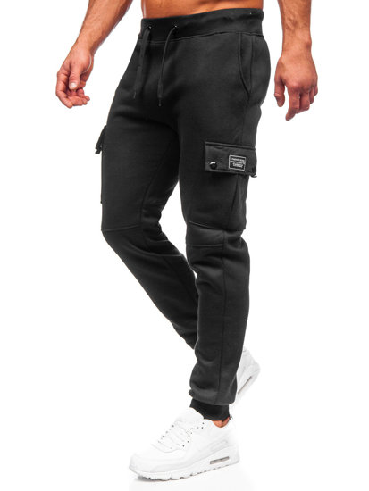 Men's Cargo Sweatpants Black Bolf JX325