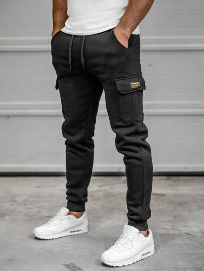 Men's Cargo Sweatpants Black Bolf JX8709