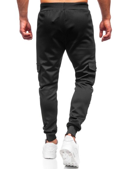 Men's Cargo Sweatpants Black Bolf K10279