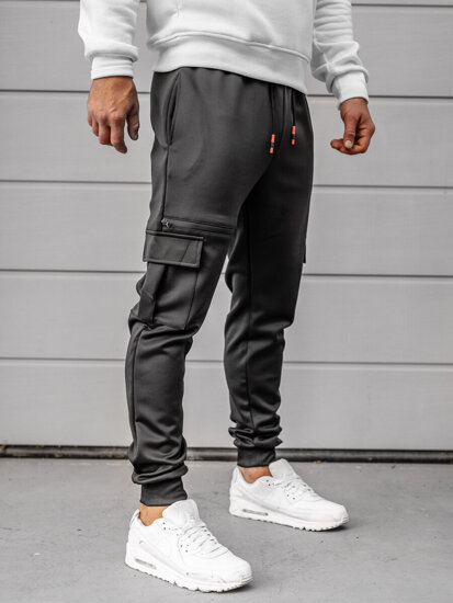 Men's Cargo Sweatpants Black Bolf K10287A