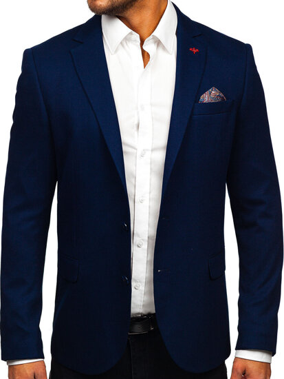 Men’s Casual Blazer Navy Blue Bolf 01