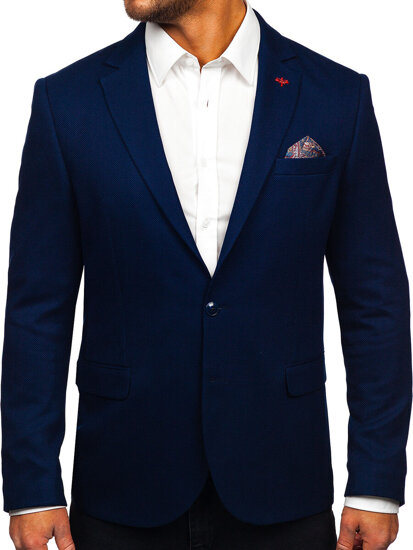 Men’s Casual Blazer Navy Blue Bolf 01