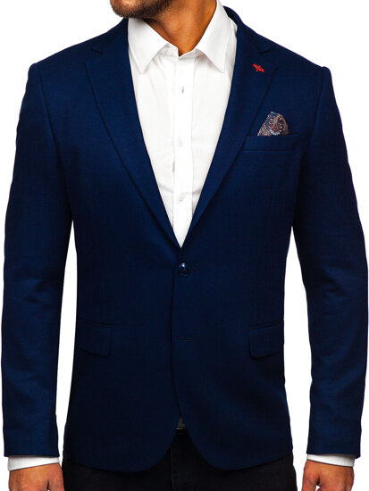 Men’s Casual Blazer Navy Blue Bolf 04