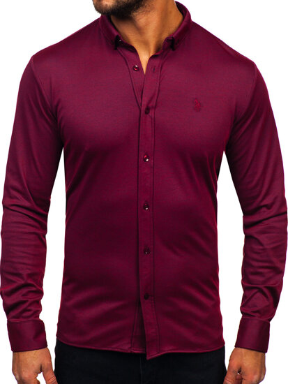 Men's Casual Long Sleeve Shirt Claret Bolf 500