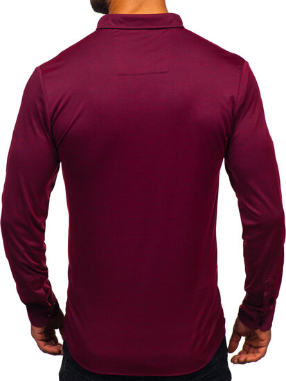 Men's Casual Long Sleeve Shirt Claret Bolf 500