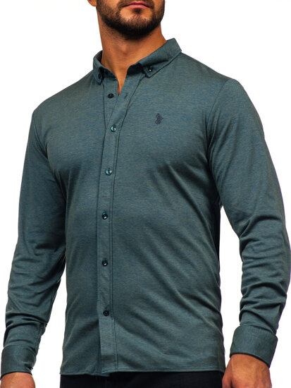 Men's Casual Long Sleeve Shirt Green Bolf 500