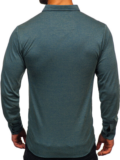 Men's Casual Long Sleeve Shirt Green Bolf 500