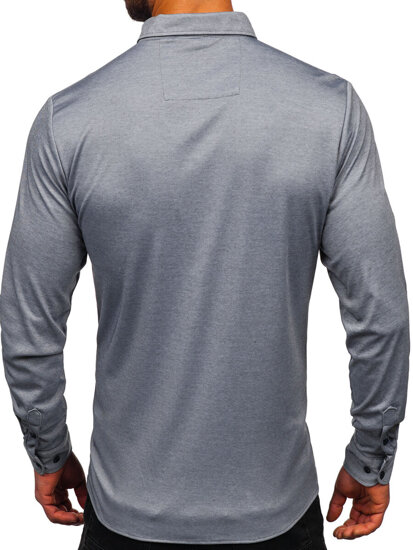 Men's Casual Long Sleeve Shirt Grey Bolf 500