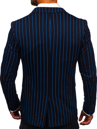 Men's Casual Striped Blazer Navy-Blue Bolf 1652