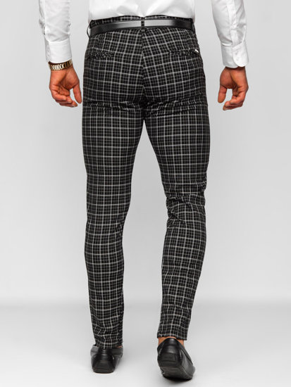 Men's Checkered Chino Pants Black Bolf 0035