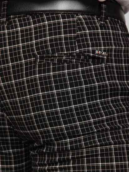 Men's Checkered Chino Pants Black Bolf 0035