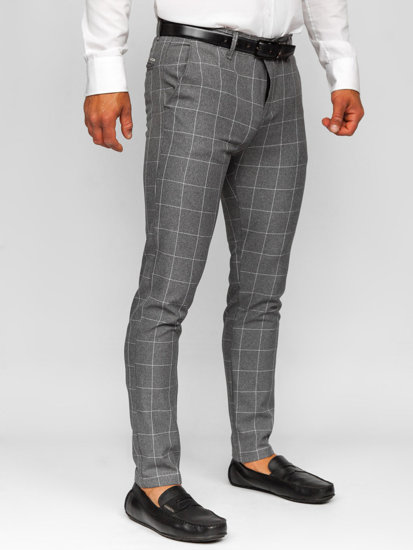 Men's Checkered Chinos Graphite Bolf 0040