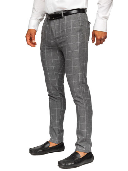 Men's Checkered Chinos Graphite Bolf 0040